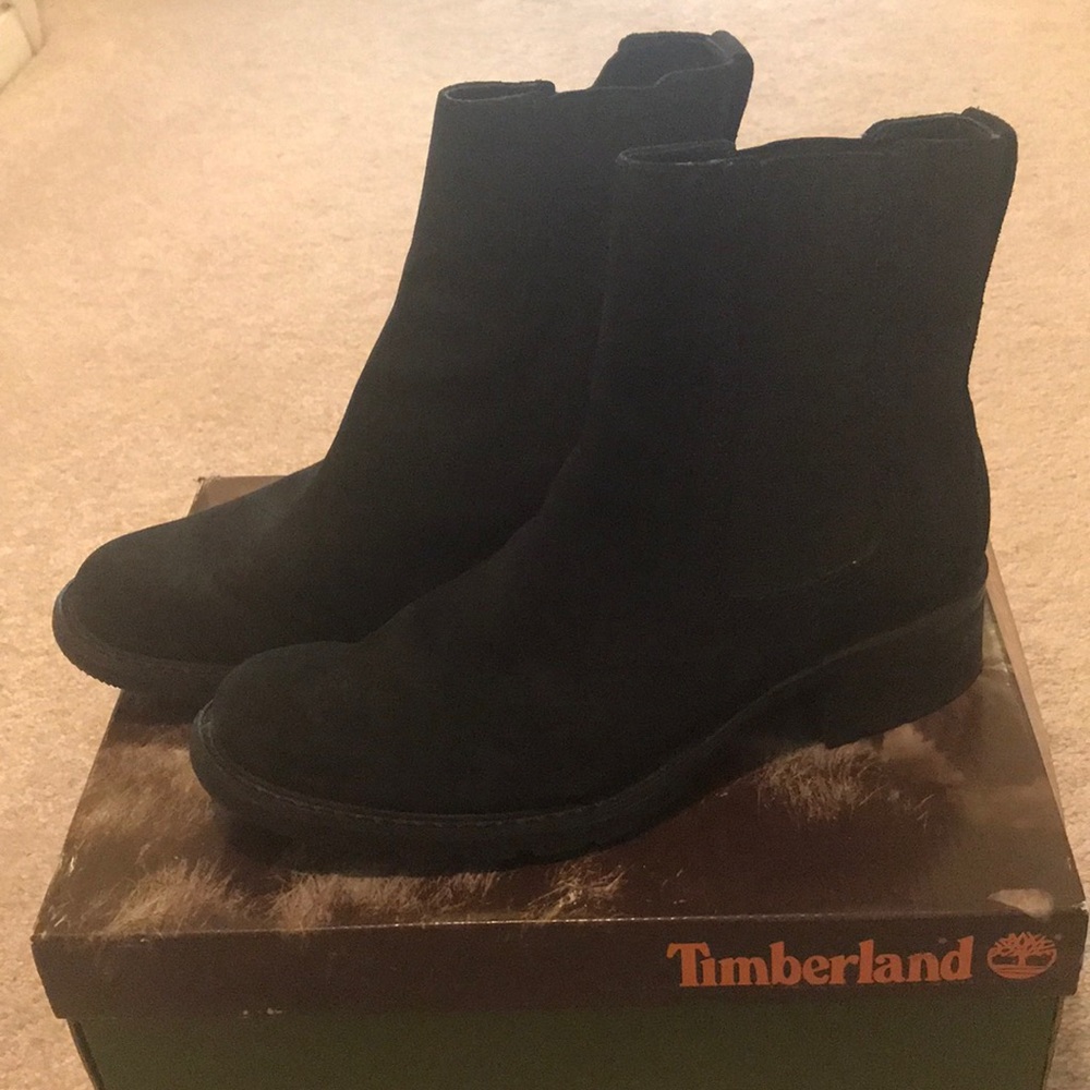 Black Suede Timberland Pull On Boots